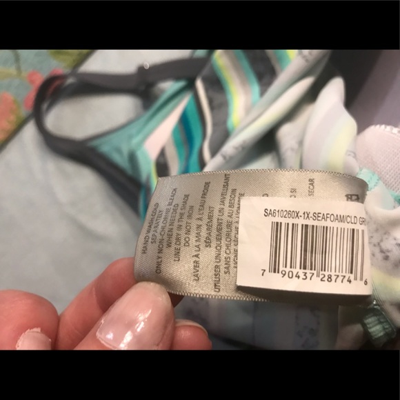 GUC Free Country Women’s plus sized 16w -18w swim striped & padded Tankini top. - Picture 9 of 10